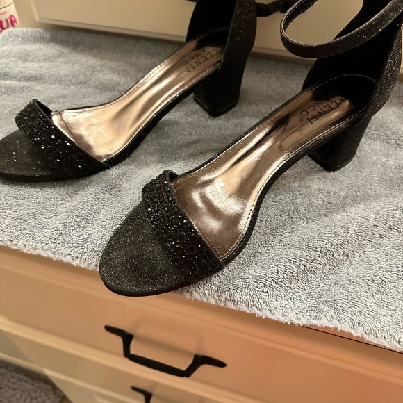 Mother of the groom shoes that I wore once. black sequence ankle straps. - Picture 4 of 6